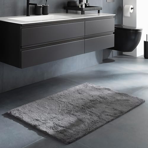 Schöner Wohnen Kollektion Badteppich einfarbig anthrazit 40 x 60 cm –...