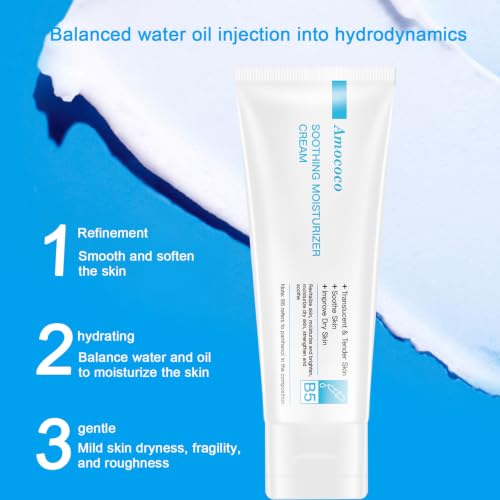 Image of Vitamin B5 Face Cream with Niacinamide & Hyaluronic Acid, Daily Moisturizing Cream, Hydrating & Soothing Facial Moisturizer for Dry & Sensitive Skin, with Shea Butter, 2.8 oz