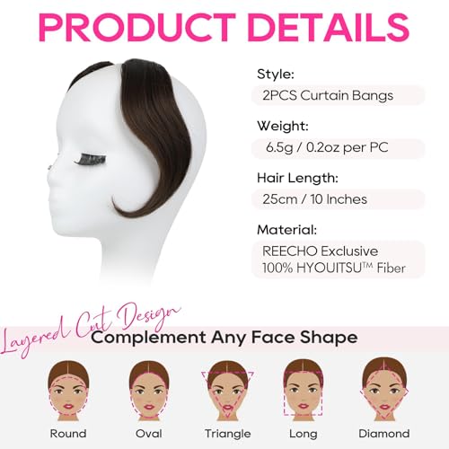 Side Bangs Clip in Bangs, 2Pcs Clip On Bangs for Women Hair Clip in Bangs Fringe Natural Look - Image 2