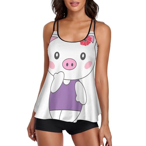 Maillot De Bain Tankini Ensembles Bikini Short Robe Plage Cochon Mignon