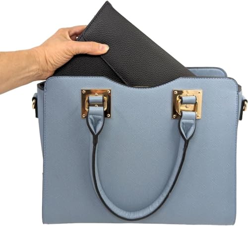 Image of Weekly Pill Organizer Case, 7 Compartments, Pebble Grain Faux Leather, Magnetic Snap, Medication Schedule Card (7X a Day Weekly with Wallet)