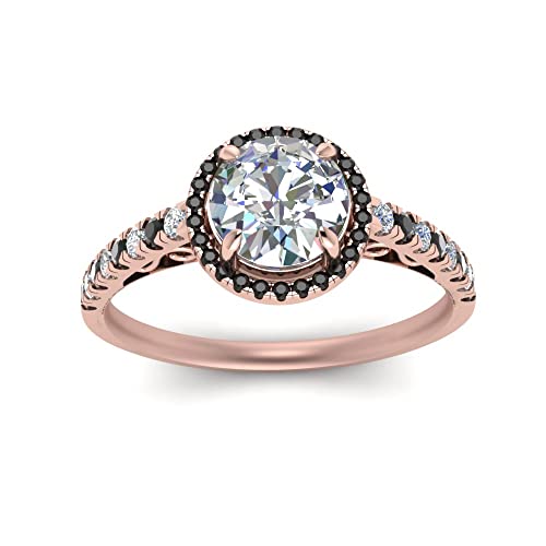 Bague de fiançailles vintage halo or rose, cadeau femme idéal