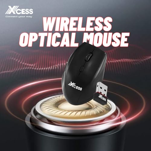 Image of XCESS Wireless Optical Mouse | 1600 DPI | 4 Buttons with DPI Switch | Compact & Lightweight | Soft Click | Universal Compatibility
