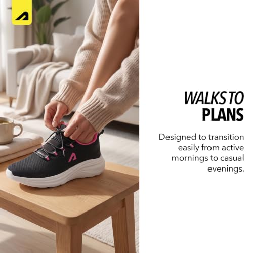 Image of Boldfit Walking Shoes for Women, Breathable Mesh Upper Cushioned Insole & Durable Eva Sole Lightweight, Slip-Resistant Sneakers for Daily Use Walking Shoes for Woman