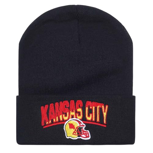 Football Fans Embroidered Beanie Hat Football Team City Skull Beanie Hats Christmas Best Gift for Men Women
