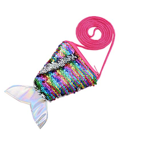 jiumoji Women Children Sequins Coin Purses Handbags Zipper Cute Portable Wallets Shopping Pouch