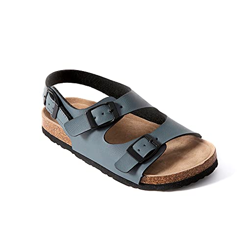 Seranoma Jr Madagascar Slide Sandals For Kids - Comfortable Slip On Cork Footbed Sandals Adjustable Buckles - Boys Slip-Resistant Platform Summer Flat Sandals For Beach, Home, Indoor And Outdoor Use #TOP3