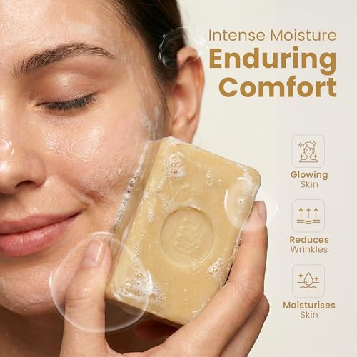 Image of Coconut Honey Soap 125g, Pack of 3 | Handmade Cold Processed with Coconut & Honey | Moisturizing Soap for Dry, Sensitive Skin | Natural, Vegan, Chemical-Free Herbal bath soap | For Men & Women