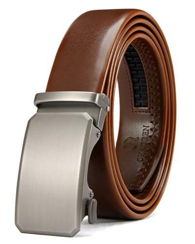 Image of CHAOREN Leather Ratchet Belt for men 1 3 /8 inch for Dress Pants - Micro Adjustable Belt Fit Everywhere