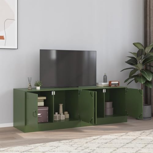 ShGaxin TV-möbler 2 stycken stål olivgrönt 67 x 39 x 44 cm, TV-bord, TV-skåp, TV-bord, vardagsrumsmöbler, TV-bord, vardagsrumsbord, TV-bord - 841640