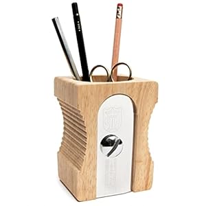 Suck UK Bureaukoker in de vorm van een potloodslijper, elegante en stabiele pennenkoker van hout, bureau-organizer en pennenhouder, bureau-opberger, licht