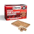 Sterno Instant Fire Starter Squares, 144 Count – Natural Wood Fire Starter Cubes for Fireplace, Campfires, Grills & Fire Pits, Odorless Charcoal Starters, Indoor Outdoor