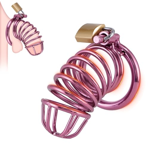Peniskäfig Metall Chastity Cage Male mit Chastity Penisring,Keuschheitskäfig Herren Extrem,Keuschheitsgürtel für Herren,BDSMs Spielzeug Hart Cock Cage Penis Käfig,Sex Spielzeug für die Männer (Ø：40mm)
