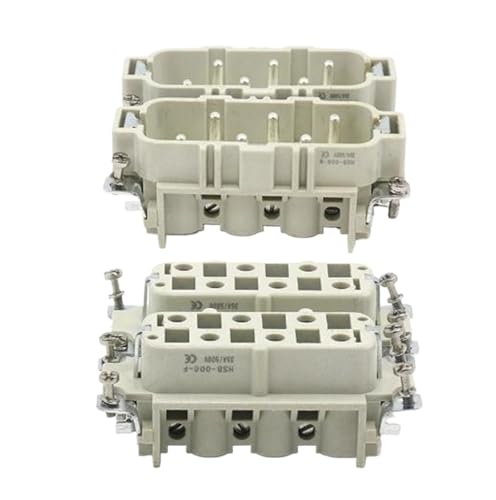 Conector de alta resistencia industrial con inserto hembra de 6 pines para talleres