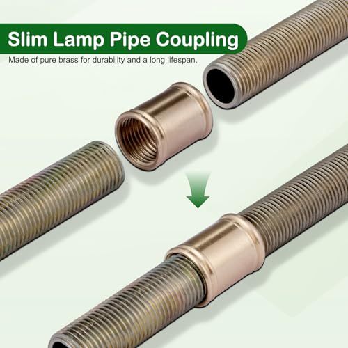 Image of Lamp Pipe Locknut,Lamp Rod Couplings,Brass Lock Nut Fasteners for Standard 1 /8 IP Threaded Pipe,Perfect for Lamp Assemlby or Repair,Lamp Tube Threaded Locknuts
