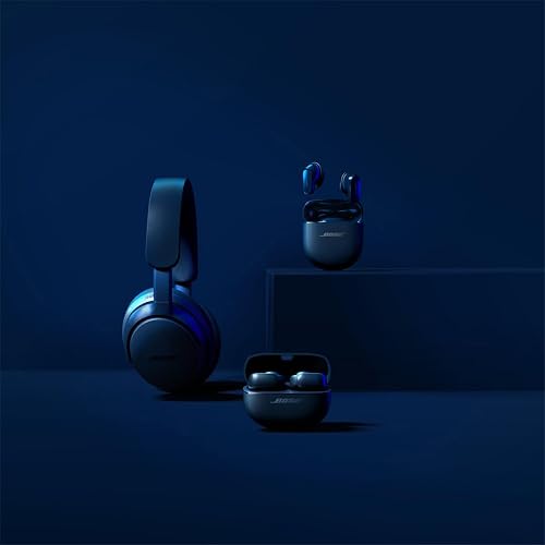 Bose QuietComfort Ultra Bluetooth Wireless Noise Cancelling Headphones for music with Spatial Audio, Over-the-Ear Headphones with Mic, Up to 24 Hours of Battery Life, Lunar Blue - Limited Edition - 2