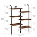 HOOBRO L-Shaped Ladder Shelf, 6-Tier Corner Bookshelf, Corner Wall Mount Bookcase, Display Shelf for Small Spaces, Anti-Tip Design, for Living Room, Balcony, Study, Rustic Brown and Black BF76CJ01