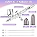 Gyfent Airbrush Kit, Airbrush Gun with 4 Quick-Release Nozzle Sets(0.2/0.3/0.5/0.8mm) Dual-Action Gravity Feed Air Brush with 1/4oz Fluid Cup & 20/40ml Resin Cup for Nail Art Painting Makeup Cake