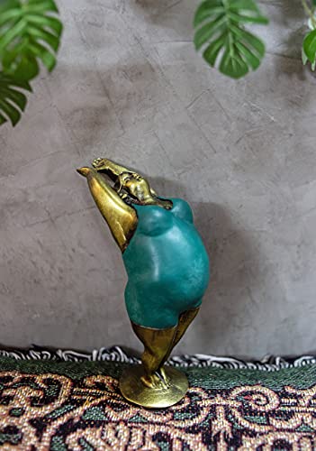 Bestysuperstore Fat Lady Decorative Figurine Resin With Mountain Yoga Pose For Decoration With Dimension W4.6” X L2.5” X H7.6” (Mountain Pose) #TOP4