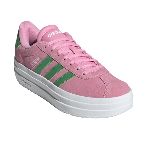 Image of adidas Womens Vl Court Bold Lace Up Sneakers Shoes Casual - Pink