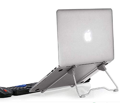 ZBFYZQ@Laptop Tablet Stand Portable Folding Stand Tablet Top Anti-Skid Angle Height Adjustable Bracket Home Office (Silver)