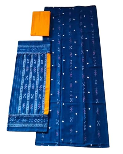Image of Odisha Sambalpuri Handloom Woman's Pure Cotton Handloom Dress Material With Dupatta Bottom Wear 3 Pic Set Sambalpuri dress material Unstitched