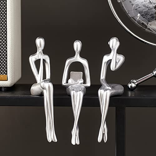 XINXAUN Silver Statue Home Decor - Modern Bookshelf & Desk Decor - 3 Piece Set by XINXUAN - Image 2