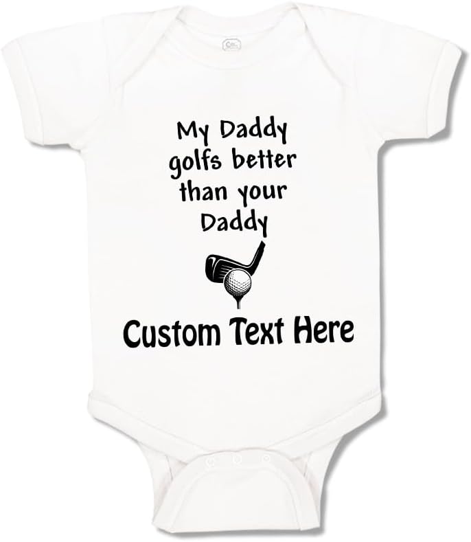 Cute Rascals Baby Bodysuit My Daddy Golfs Better than Your Daddy and Golf Club with Ball Funny Cotton