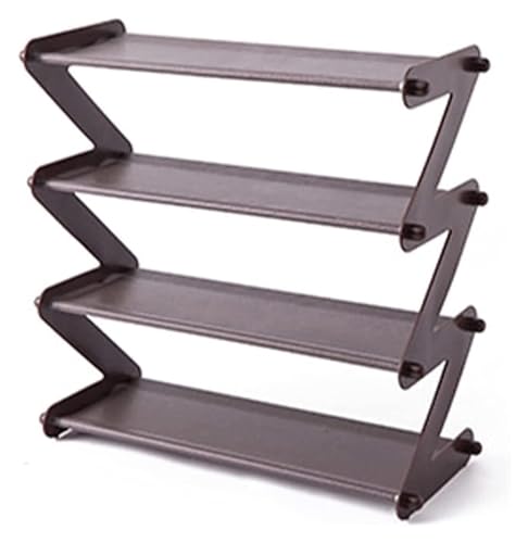 Étagère à chaussures à 4 niveaux robuste et support polyvalent en métal noir