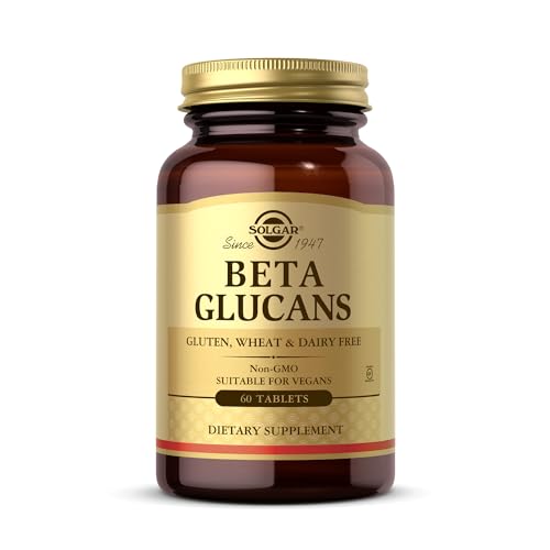 Solgar Beta 1 3 Glucans Tablets - Pack of 60 - Supports Daily Wellbeing - for Cholesterol and Cardiovascular Health - Vegan and Gluten Free Gold