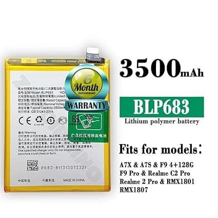 Image of Original BLP683 Battery for Oppo K1 / A7X / A7S / F9 4+ 128G F9 PRO / C2 PRO / 2 PRO / RMX1801,RMX1807 Battery with 6 Month Warranty ****(N31)