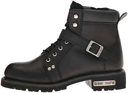 RIDETECS Mens 6" Laceup Leather Motorcycle Boots - Inside Zipper, Plain Soft Toe Review | Image 7