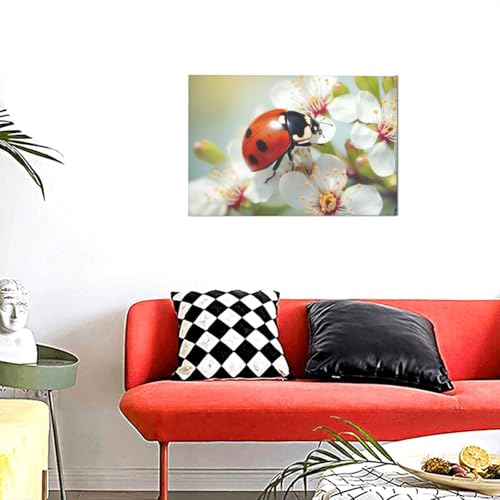 Affiche décorative fleurs et papillon pour chambre cocooning