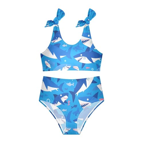 KLL Fish sea Ocean Blue Girls' 2 Piece Bikini Sets Scoop Neck Beach Swimsuit Swimwear3
