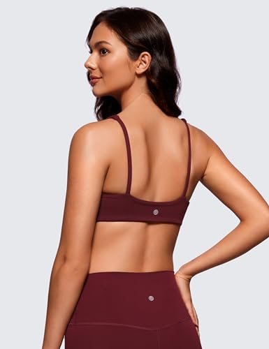 Image of CRZ YOGA Butterluxe Square Neck Sports Bras | Light Support, Removable Pads, Yoga, Extremely Soft, Low Coverage, Adjustable Spaghetti Straps, for Women