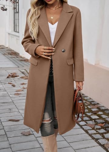 IDEALSANXUN Womens Long Wool Coats Fall Winter Trench Coat Peacoat Dress Jackets2