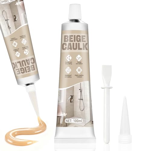 Beige Caulk, Silicone Caulk for Bathroom Shower Kitchen Tile Floor