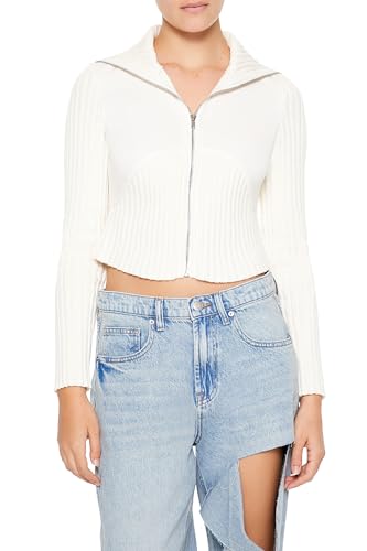 Forever 21 Women's Cropped Zip-up Sweater