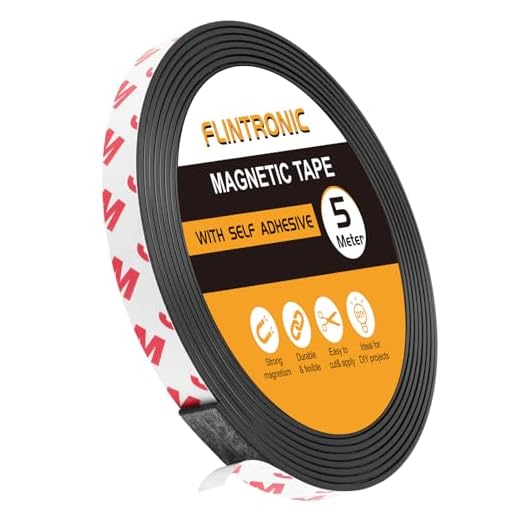 Flintronic Magnetband Selbstklebend, 5M Magnetstreifen für Fliegengitter und Moskitonetze, Ferroband Magnetband mit Starker Kleber, Fliegengitter Magnet Zuschneidbar für Küche, Schule, Büro