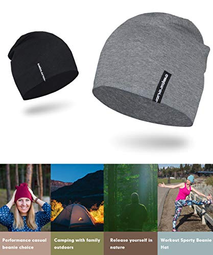 Empirelion 9" Multifunctional Lightweight Beanies Hats Snug Fitting, Running Skull Cap Helmet Liner Sleep Caps For Men Women (Mid Grey Mel., 1) #TOP3