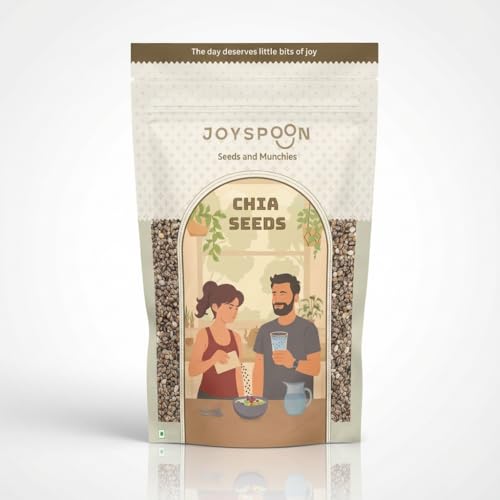 Image of JoySpoon Chia Seeds, 200g Rich in Fiber, Plant Protein & Omega-3 Ideal for Smoothies, Detox Water, Yogurt & Diet Recipes