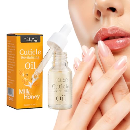 Aceite para cutículas formulado con vitamina E leche y miel, 15 ml, nutritiva profunda, hidratante y fortalecedor cuidado de uñas durante la noche para reparar uñas secas y ásperas, uso doméstico