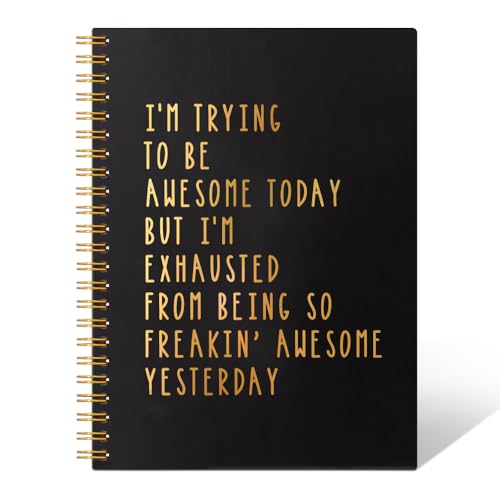 THEBESTU I'm Trying To Be Awesome Today 160 Pages Hardcover Blank Spiral Notebook, Funny Work Gifts Christmas Gifts for Boss Men Friends, Thank You Gifts Office Coworkers Him, Inspirational Gifts