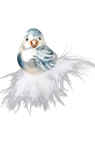 Inge-Glas Clip-on Bird, Soft Chirping 10069S024 German Glass Christmas Ornament