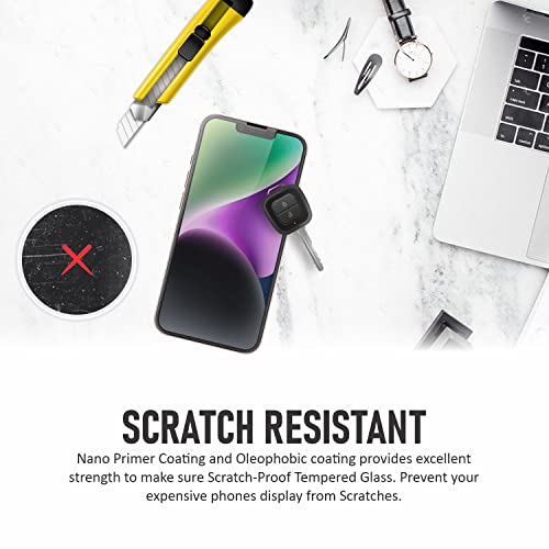 Image of SupCares Privacy Tempered Glass for iPhone 13 Pro Max and iPhone 14 Plus (6.7 Inch) With Installation Kit | Military-Grade Gorilla Screen Protector | Edge to Edge Coverage | Black