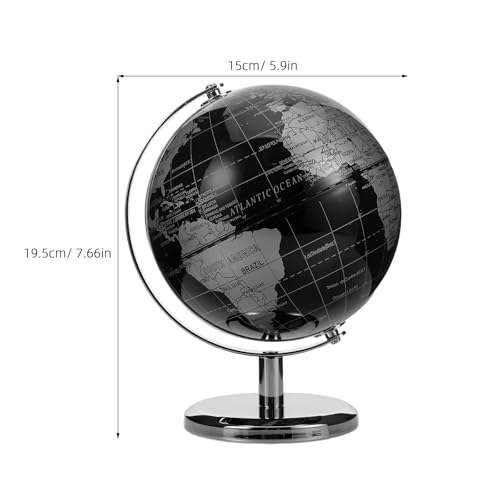 Globe terrestre interactif 14 cm noir argent UKCOCO - 2