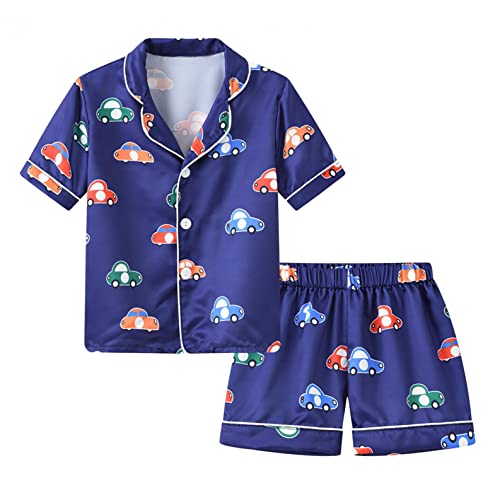 Falls Creek Pajamas Kids Toddler Boy Girls Clothes Casual Cartoon Prints Short Sleeves Top Boxing Robe Girls 3-4 Years A12 - Blue #TOP21