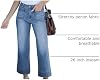Jeans de pierna ancha para mujer luvamia, modernos de tiro alto, acampanados y cropped 8