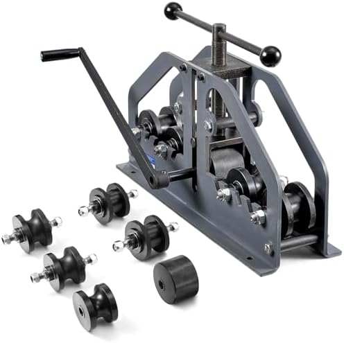VEVOR Tube Roller Bender, Max 1-1/2" Manual Tube Pipe Roller Bender with 6 Dies, 360° Copper Aluminum Pipe Bending Tool for Square, Round Tube & Flat Bar, Ideal for HVAC Air Conditioning Auto Repair