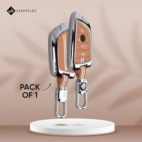 Image of SHOPOFLUX Metal Key Cover Compatible for BMW X1, X3, X6, X5, 5 Series, 6 Series, 7 Series 4 Button Smart Key